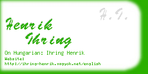 henrik ihring business card